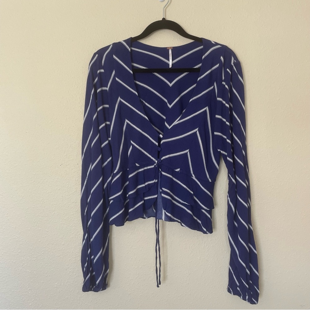 Free People Crop Blue Top